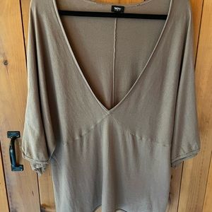 3/4 sleeve and low v-neck light weight sweater
